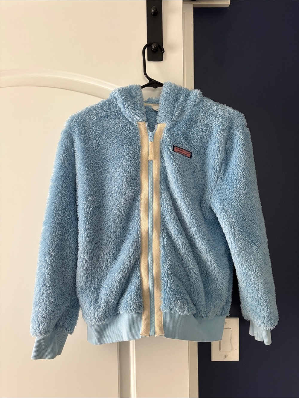 Vineyard Vines XL Kids Plush Hooded Jacket - Light Blue
